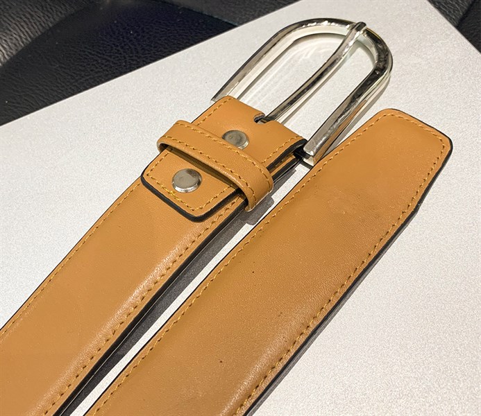 Thắt lưng da cao cấp mặt bạc 3,2cm-RB01