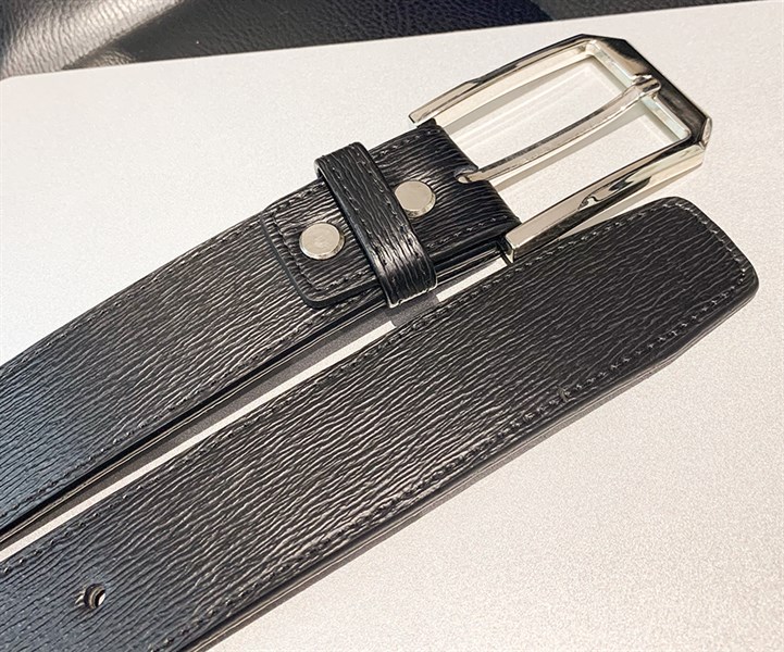 Thắt lưng da cao cấp mặt bạc 3,2cm-RB02