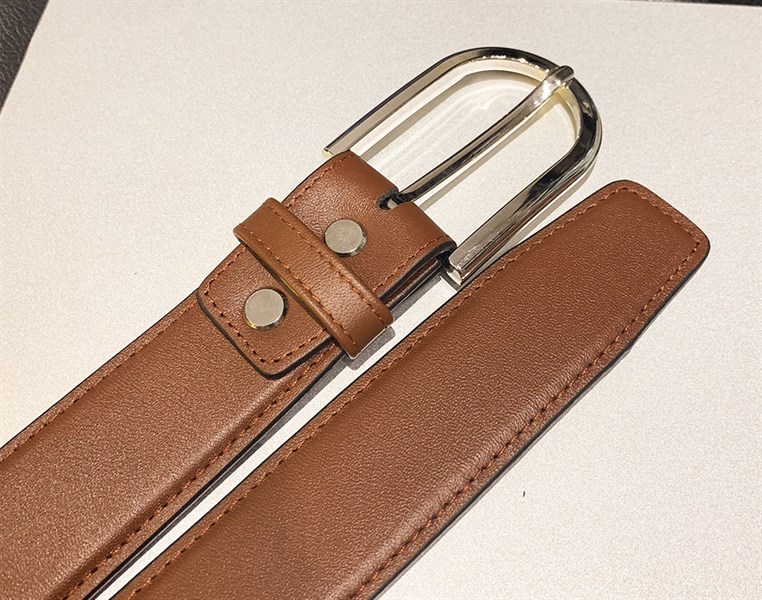 Thắt lưng da cao cấp mặt bạc 3,2cm-RB06