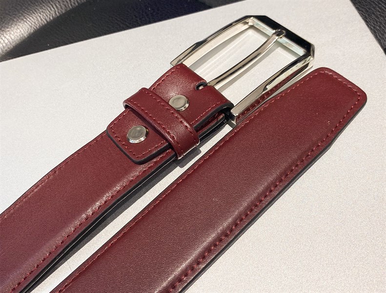Thắt lưng da cao cấp mặt bạc 3,2cm-RB07