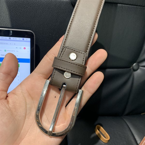 Thắt lưng da cao cấp mặt bạc 3,2cm-RB09