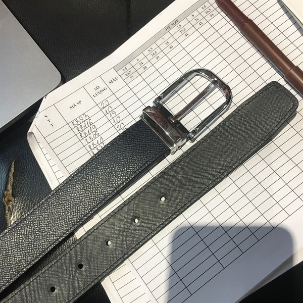 THẮT LƯNG DA 2 MẶT XANH & ĐEN 3.2CM - RB121