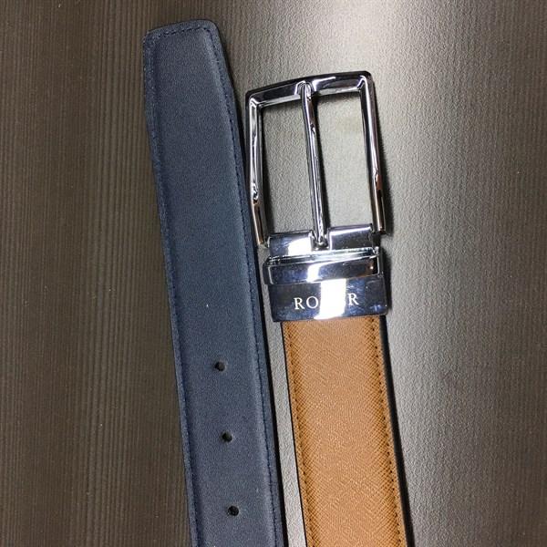 Thắt lưng da cao cấp khoá xoay bạc 3.2cm RB111