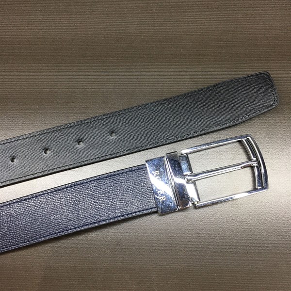 Thắt lưng da cao cấp khoá xoay bạc 3.2cm RB113