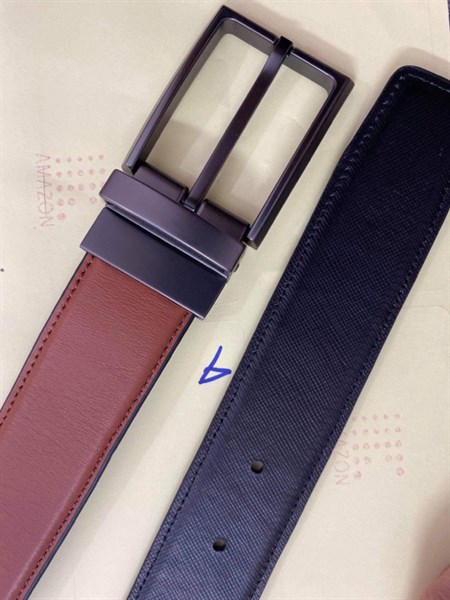 Thắt lưng da cao cấp khoá xoay đen 3.2cm RB87