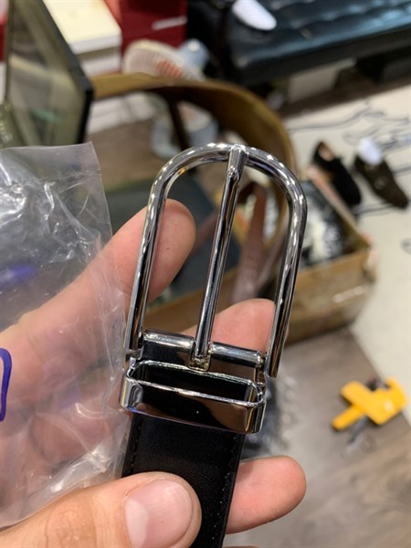 Thắt lưng da cao cấp mặt bạc 2.8cm-RB73