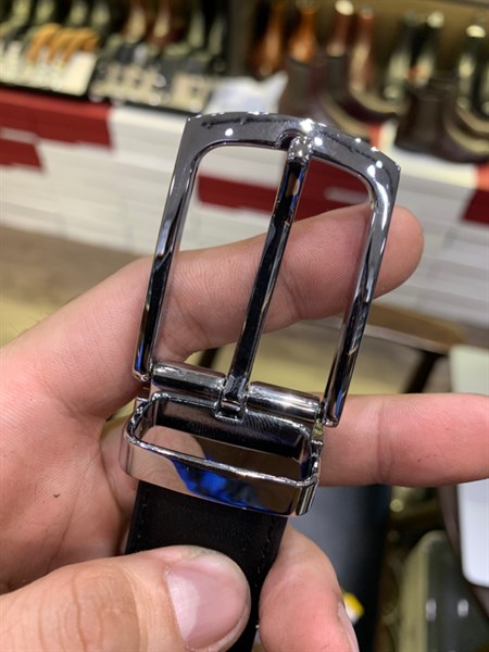 Thắt lưng da cao cấp mặt bạc 2.8cm-RB74