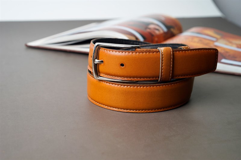 Thắt lưng da cao cấp mặt bạc 2,8cm-RB-B28