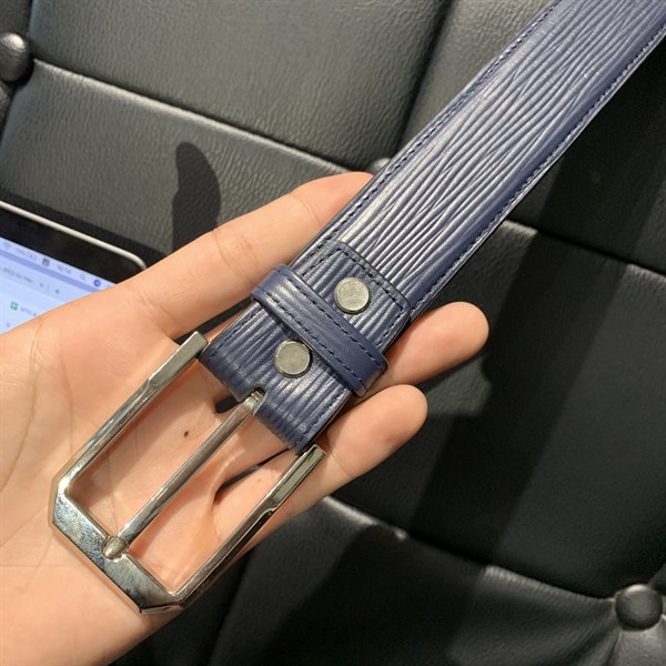 Thắt lưng da cao cấp mặt bạc 3,2cm-RB12