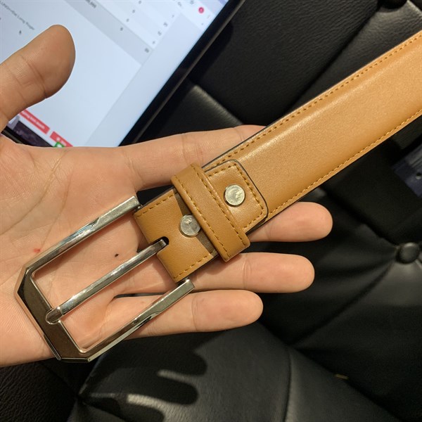Thắt lưng da cao cấp mặt bạc 3,2cm-RB14