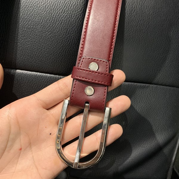 Thắt lưng da cao cấp mặt bạc 3,2cm-RB16