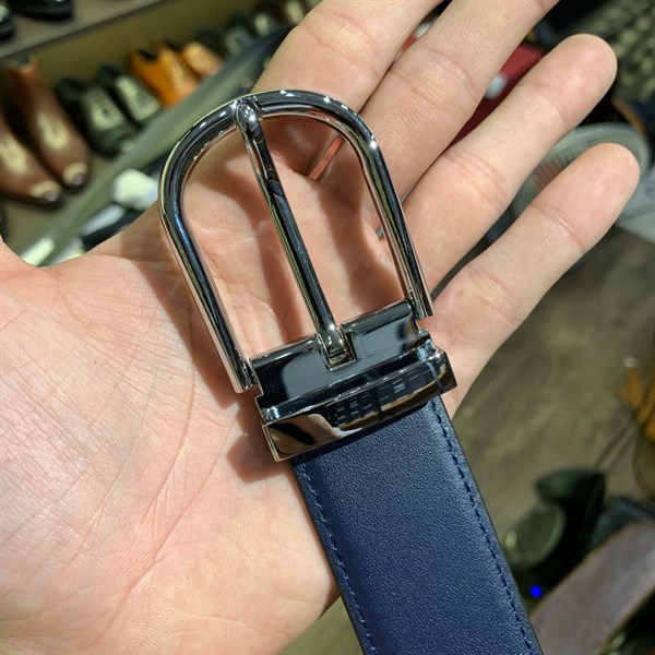 Thắt lưng da cao cấp mặt bạc 3,2cm-RB41