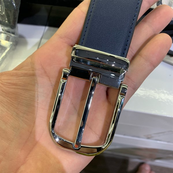 Thắt lưng da cao cấp mặt bạc 3,2cm-RB43