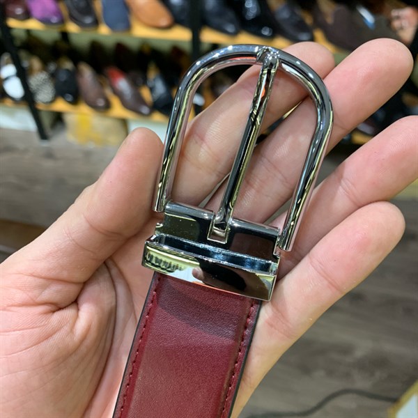 Thắt lưng da cao cấp mặt bạc 3,2cm-RB47