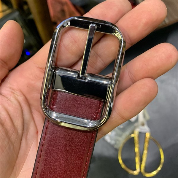 Thắt lưng da cao cấp mặt bạc 3,2cm-RB48