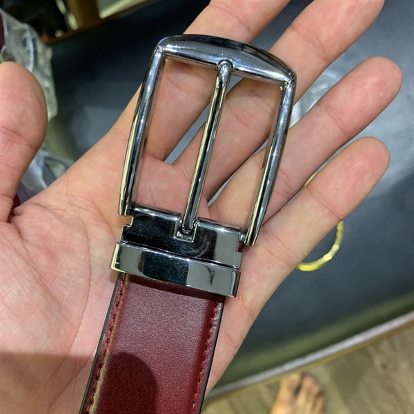 Thắt lưng da cao cấp mặt bạc 3,2cm-RB52