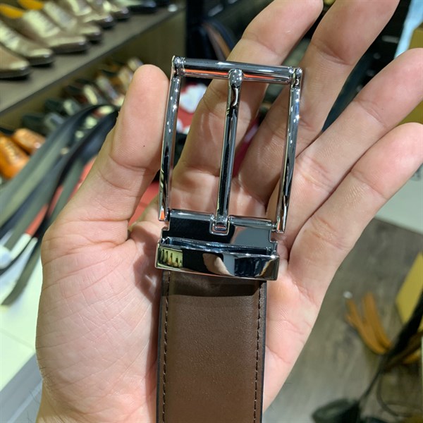 Thắt lưng da cao cấp mặt bạc 3,2cm-RB60