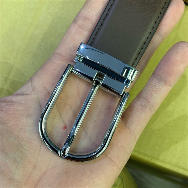 Thắt lưng da cao cấp mặt bạc 3,2cm-RB61