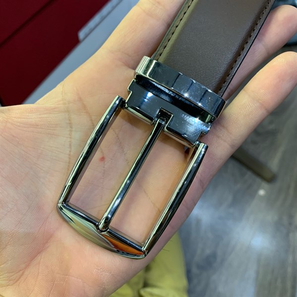 Thắt lưng da cao cấp mặt bạc 3,2cm-RB62