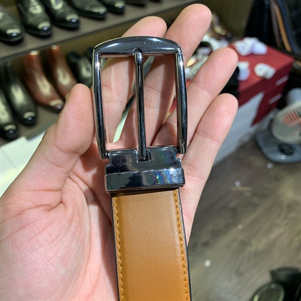 Thắt lưng da cao cấp mặt bạc 3,2cm-RB65