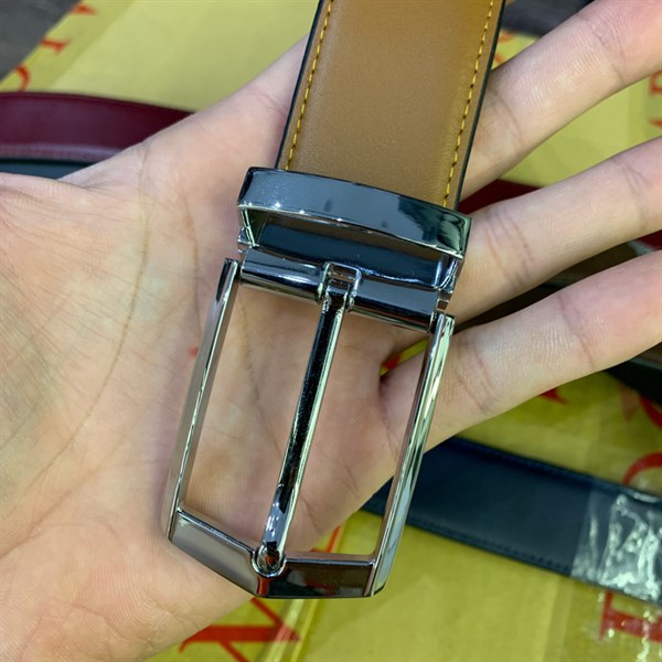 Thắt lưng da cao cấp mặt bạc 3,2cm-RB68