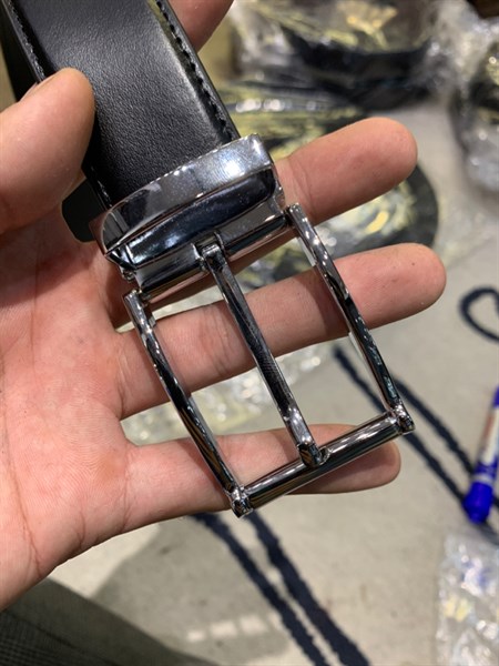 Thắt lưng da cao cấp mặt bạc 3,2cm-RB75