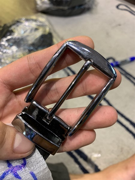 Thắt lưng da cao cấp mặt bạc 3,2cm-RB77