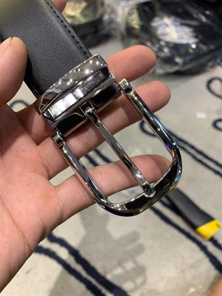 Thắt lưng da cao cấp mặt bạc 3,2cm-RB78