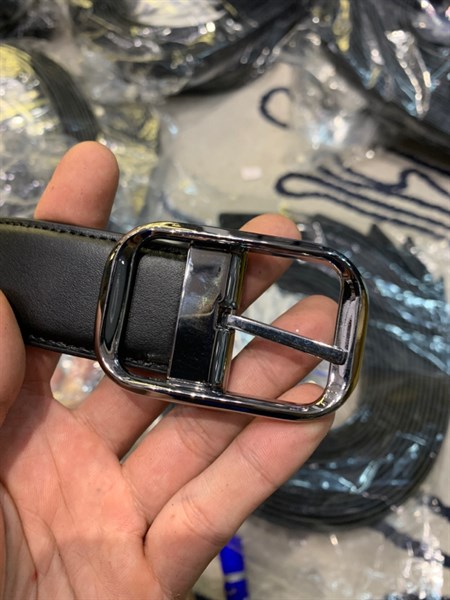 Thắt lưng da cao cấp mặt bạc 3,2cm-RB79