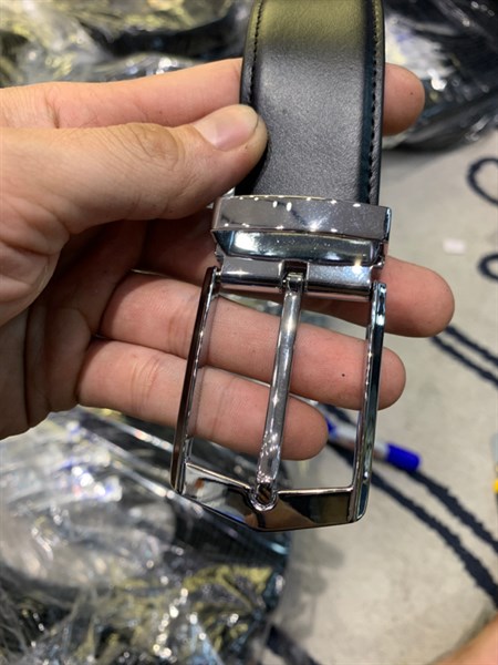 Thắt lưng da cao cấp mặt bạc 3,2cm-RB80