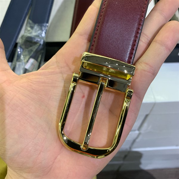 Thắt lưng da cao cấp mặt vàng 3,2cm-RB51