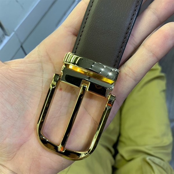 Thắt lưng da cao cấp mặt vàng 3,2cm-RB63