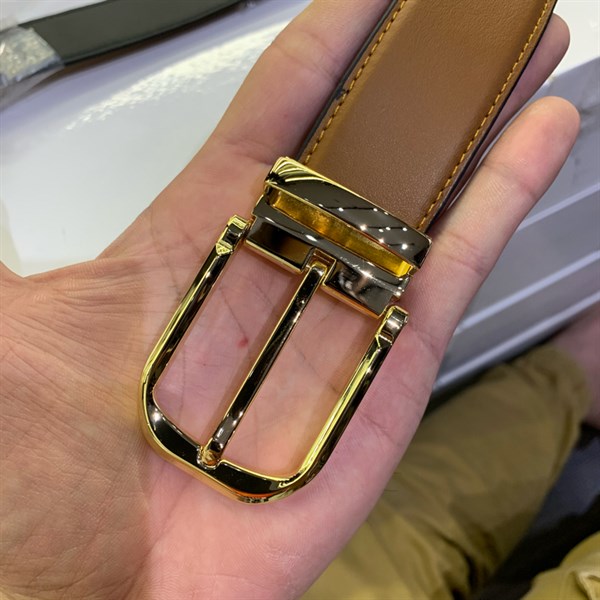Thắt lưng da cao cấp mặt vàng 3,2cm-RB69