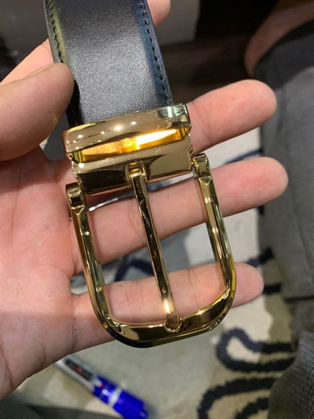 Thắt lưng da cao cấp mặt vàng 3,2cm-RB83