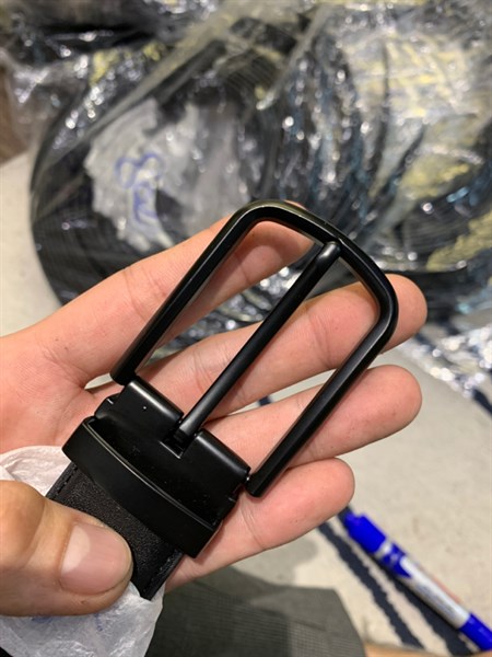 Thắt lưng da mặt đen 3,2cm-RB82