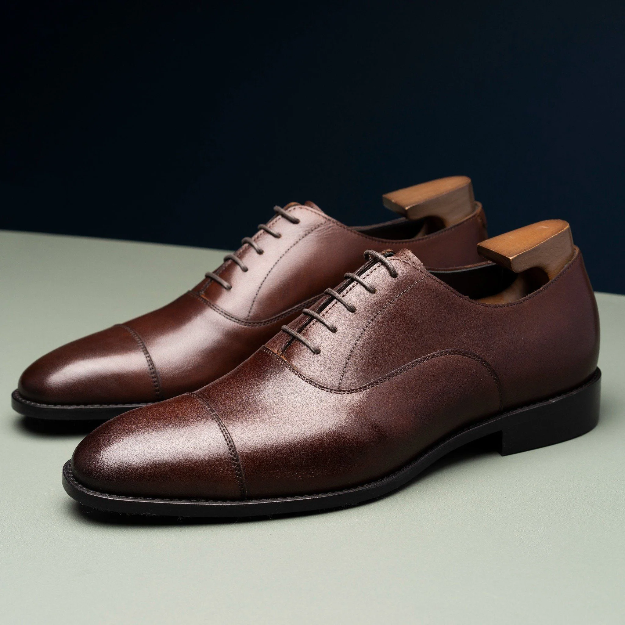 Giày da nam cao cấp oxford nâu OF108