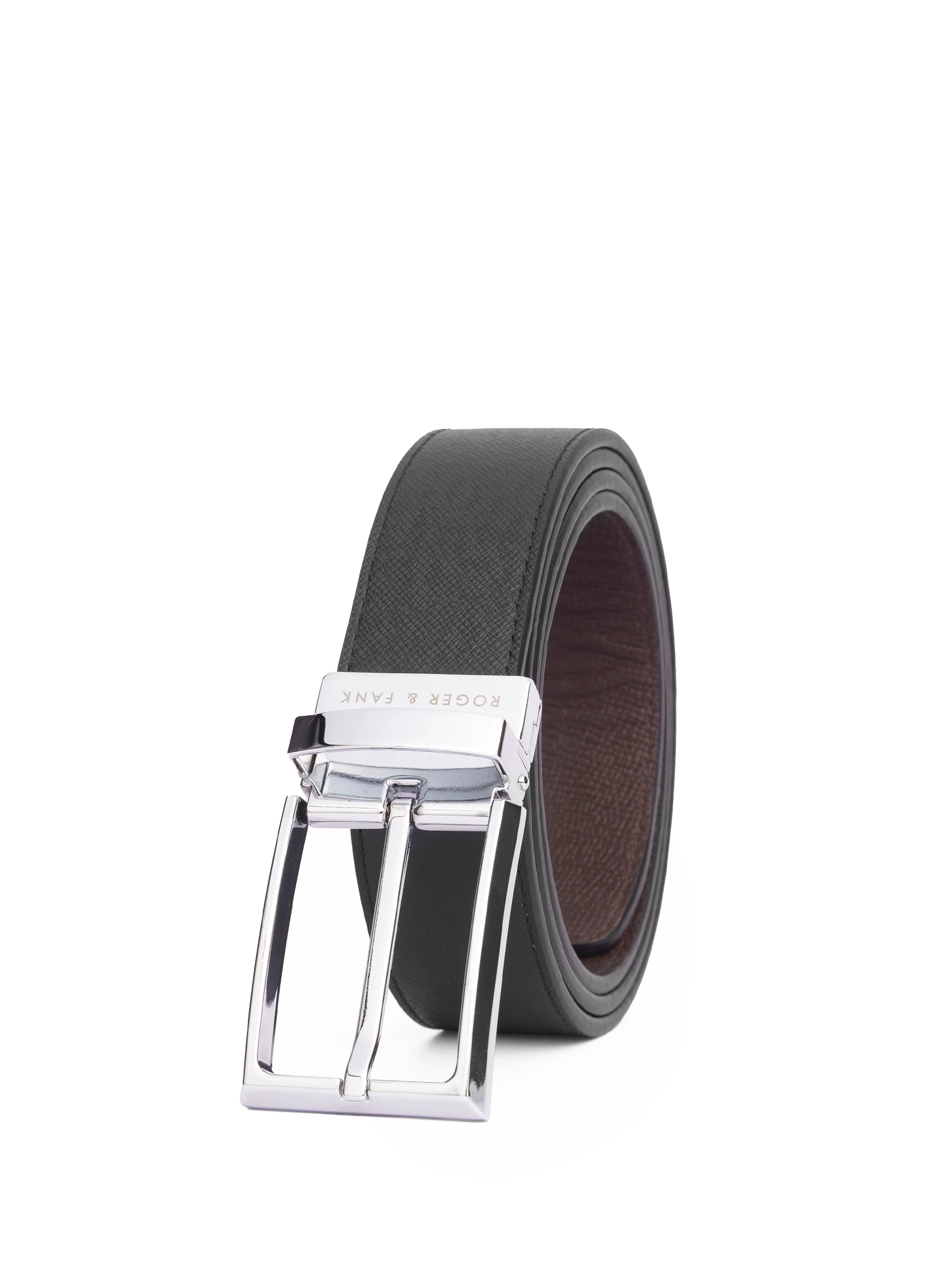 Thắt lưng da xoay 2 mặt đen & nâu 3.2cm RB240